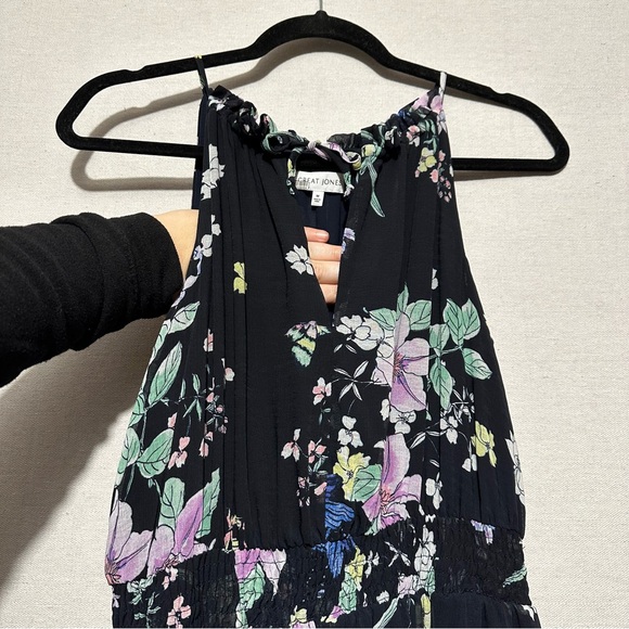 RTR Great Jones Navy Floral Neck Tie Dress - size medium - Picture 6 of 9